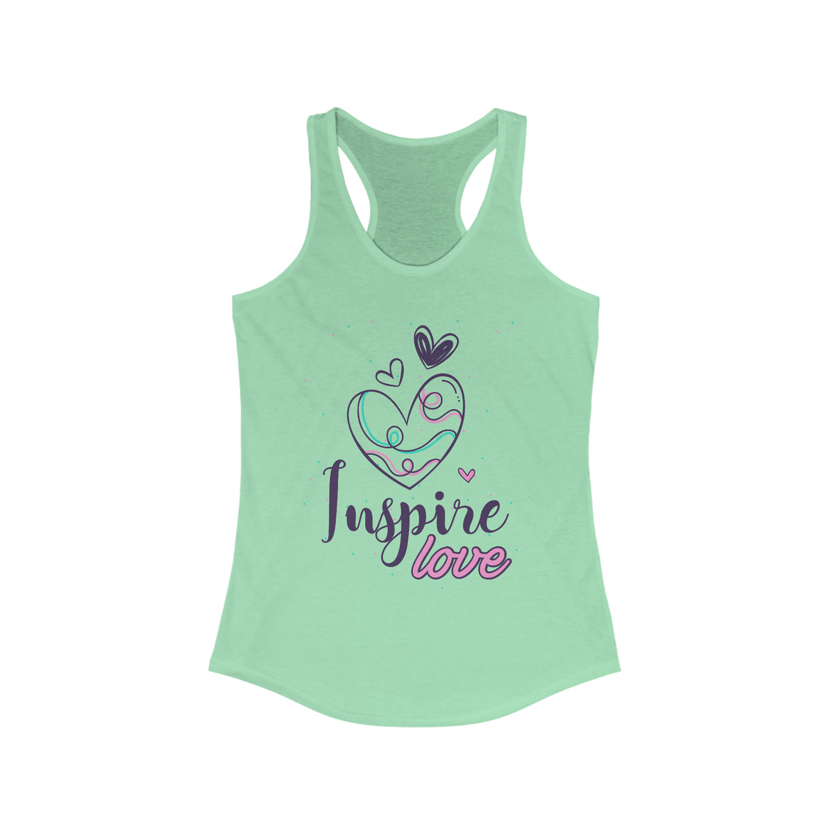 Inspire Love Motivational Aesthetic Shirt | Valentine's Day Gift | Women's Ideal Racerback Tank Top