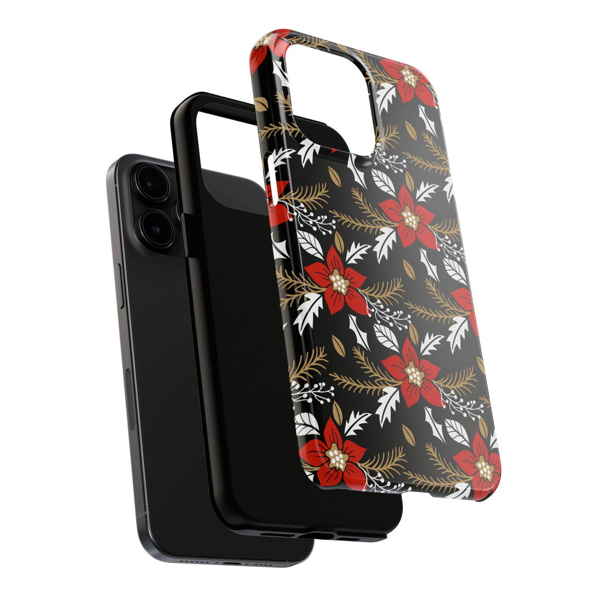 Christmas Holly iPhone Case | iPhone 15 14 13 12 11 Phone Case | Holly Christmas Gift | Tough Impact-resistant Phone Case
