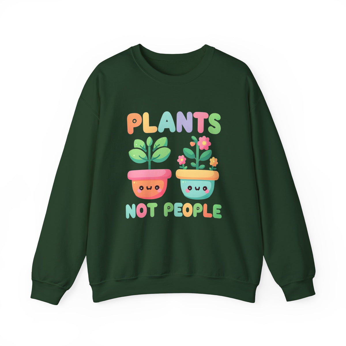 Plants Not People Plant Lover Shirt | Introvert Shirt | Funny Kawaii Plant Lover Gift | Unisex Crewneck Sweatshirt