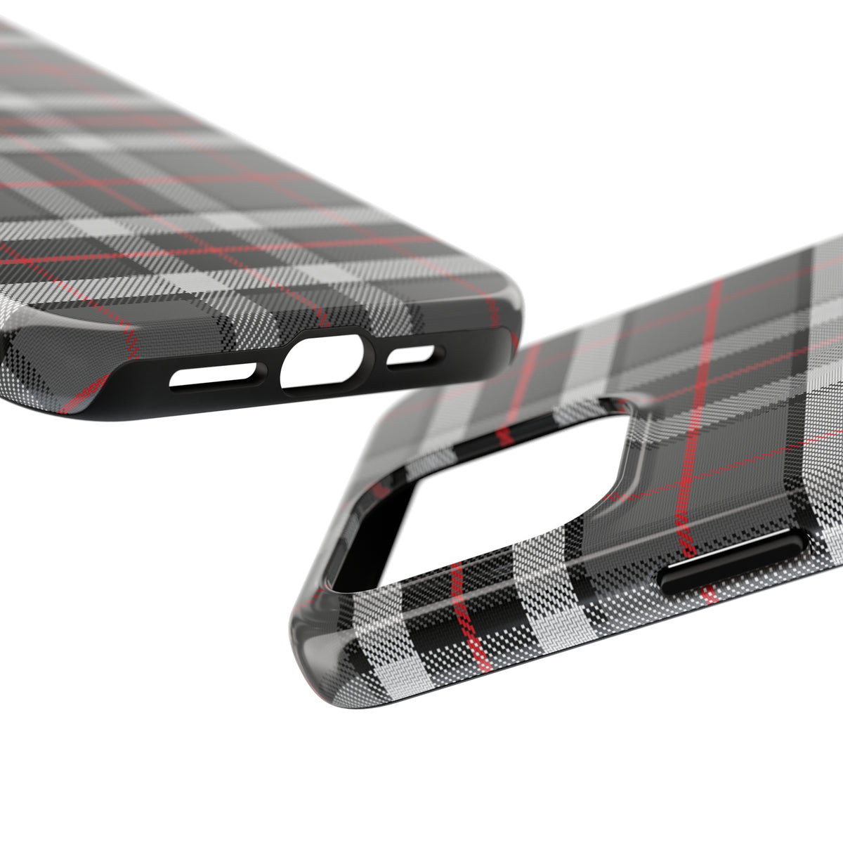 Black and White Plaid iPhone 15 14 13 12 11 Case (all models) | Gift for Him | Tough Phone Case
