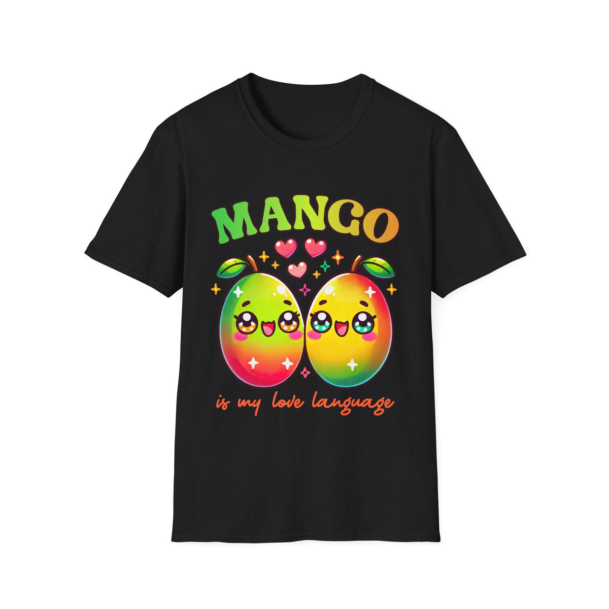 Mango Is My Love Language Kawaii Fruit Shirt | Cute Kawaii Valentine Shirt | Funny Mango Gift | Unisex Soft Style T-Shirt