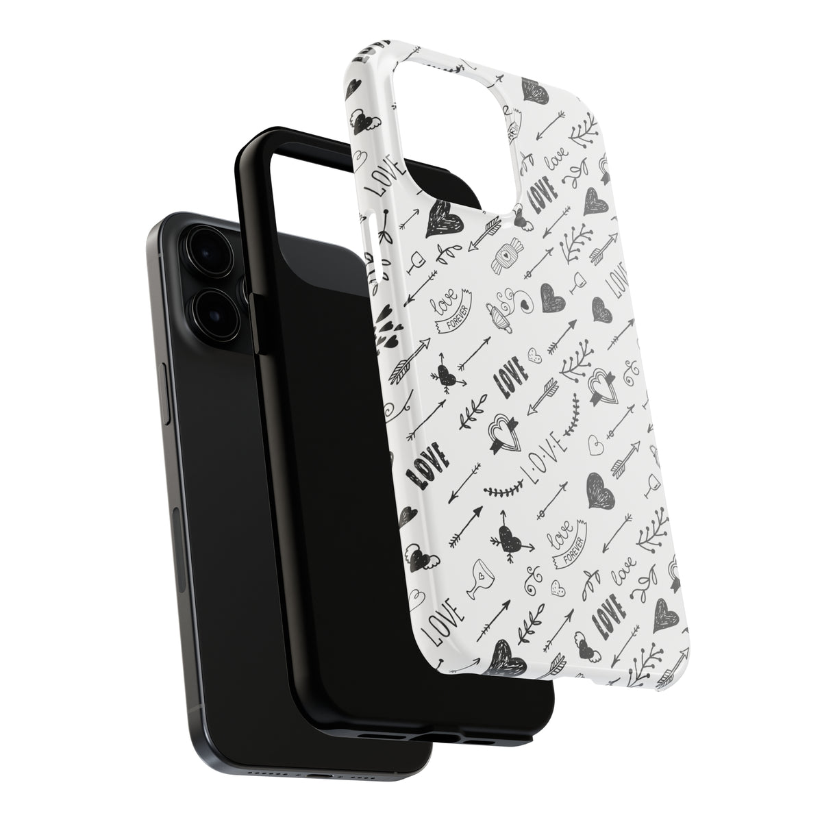 Valentines Day Hearts iPhone 15 14 13 12 11 Case (all models) | Hearts & Arrows | Tough Phone Case