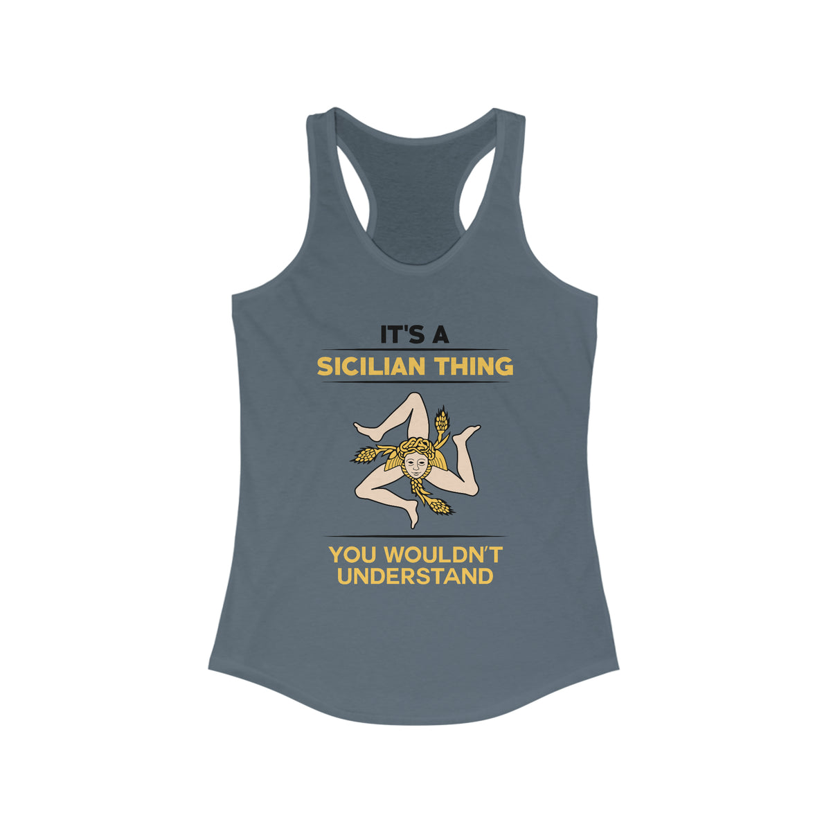 Sicily Italy Coat of Arms Shirts | Sicilian World Travel Gift | Women's Ideal Racerback Tank Top