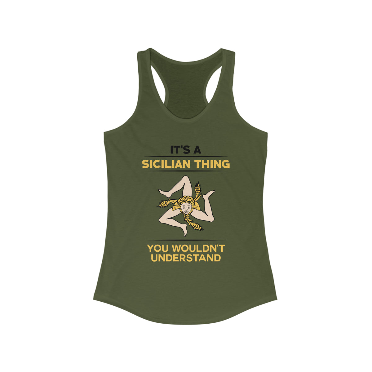 Sicily Italy Coat of Arms Shirts | Sicilian World Travel Gift | Women's Ideal Racerback Tank Top