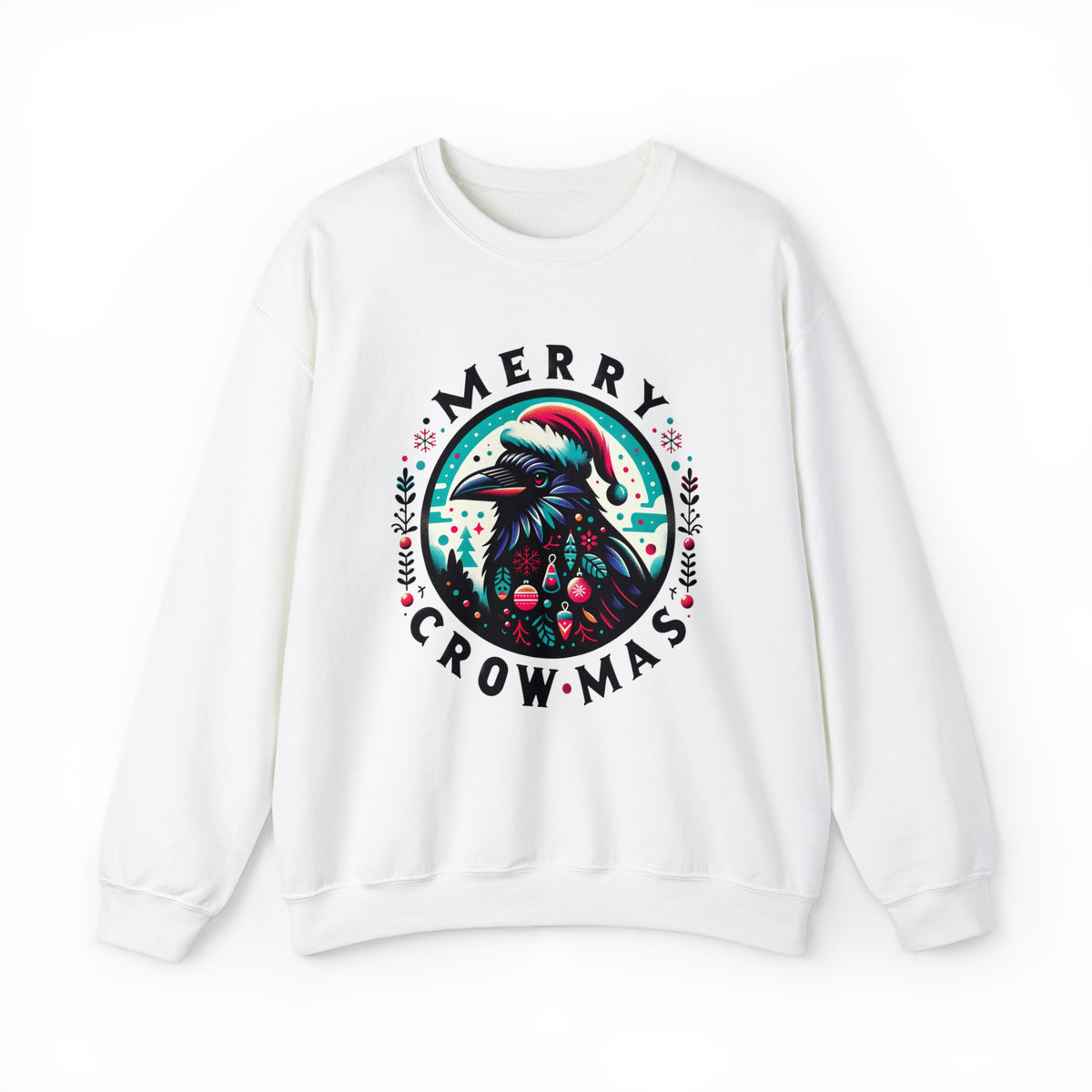 Merry Crowmas Christmas Crow Shirt | Animal Lover Crow Gift  | Unisex Crewneck Sweatshirt