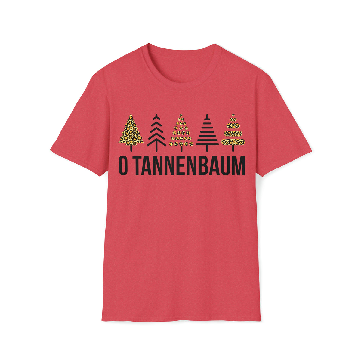 Tannenbaum Leopard Print Christmas Tree Shirt | German Christmas Gift | Unisex Softstyle T-Shirt