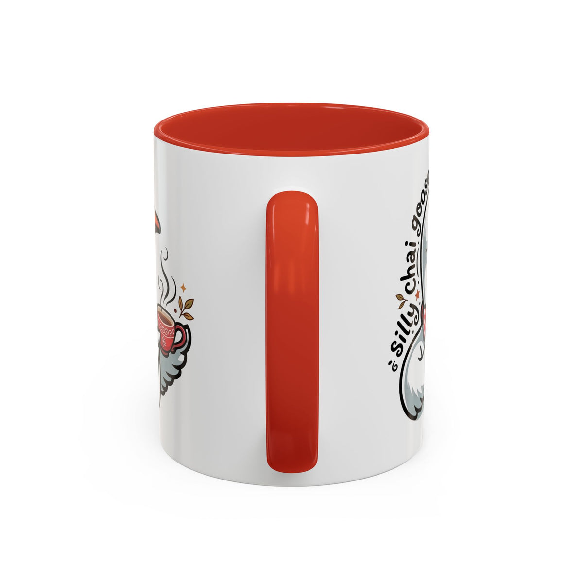 Silly Chai Goose Accent Mug | Funny Goose Meme Coffee Cup | Chai Tea Lover Gift | 11oz 15oz Red Black Mug