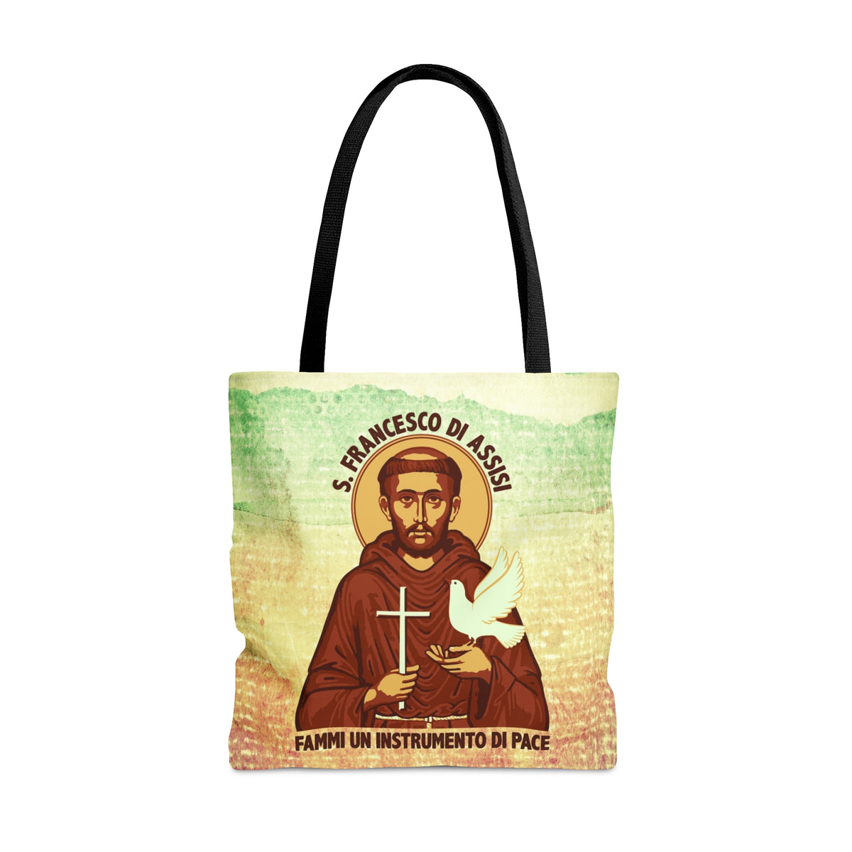 St Francis of Assisi Prayer Tote | Saint Francis Catholic Gift | Boxed Bottom Tote Bag