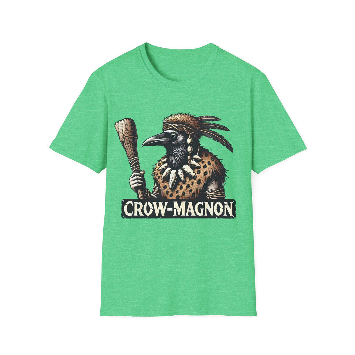 Crow-magnon Funny  Caveman Crow Meme Shirt | Funny Corvid Bird Shirt | Crow Art Bird Lover Gift |  | Unisex Soft Style T-shirt
