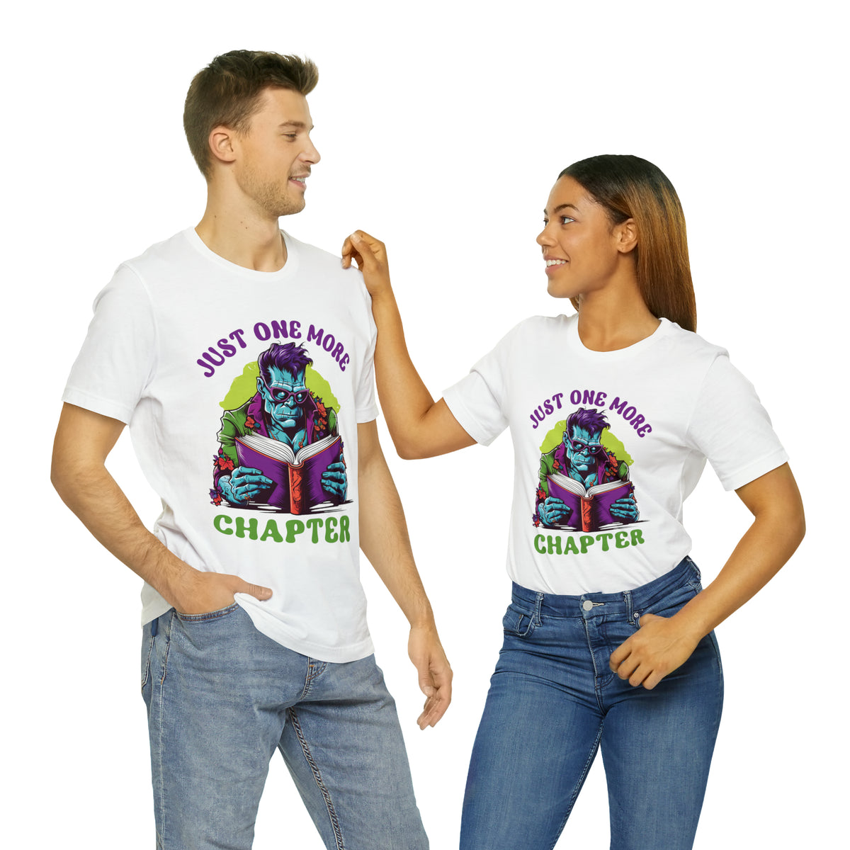 Just One More Chapter Frankenstein Shirt | Halloween Book Shirt | Book Lover shirt | Book Lover Gift | Unisex Jersey T-shirt