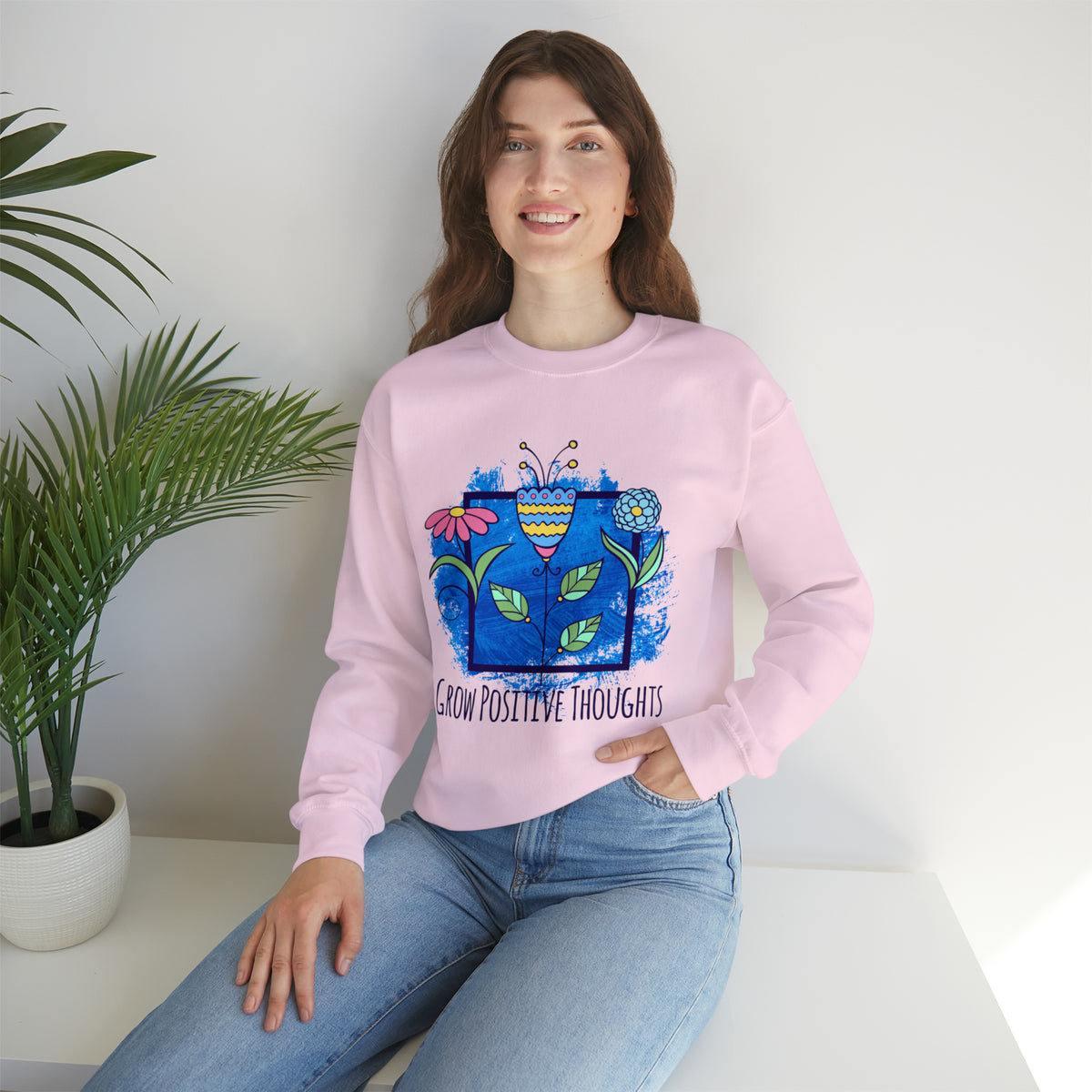 Positive Thoughts School Psychologist Shirt | Mindfulness Psychology Gift | Unisex Crewneck Sweatshirt