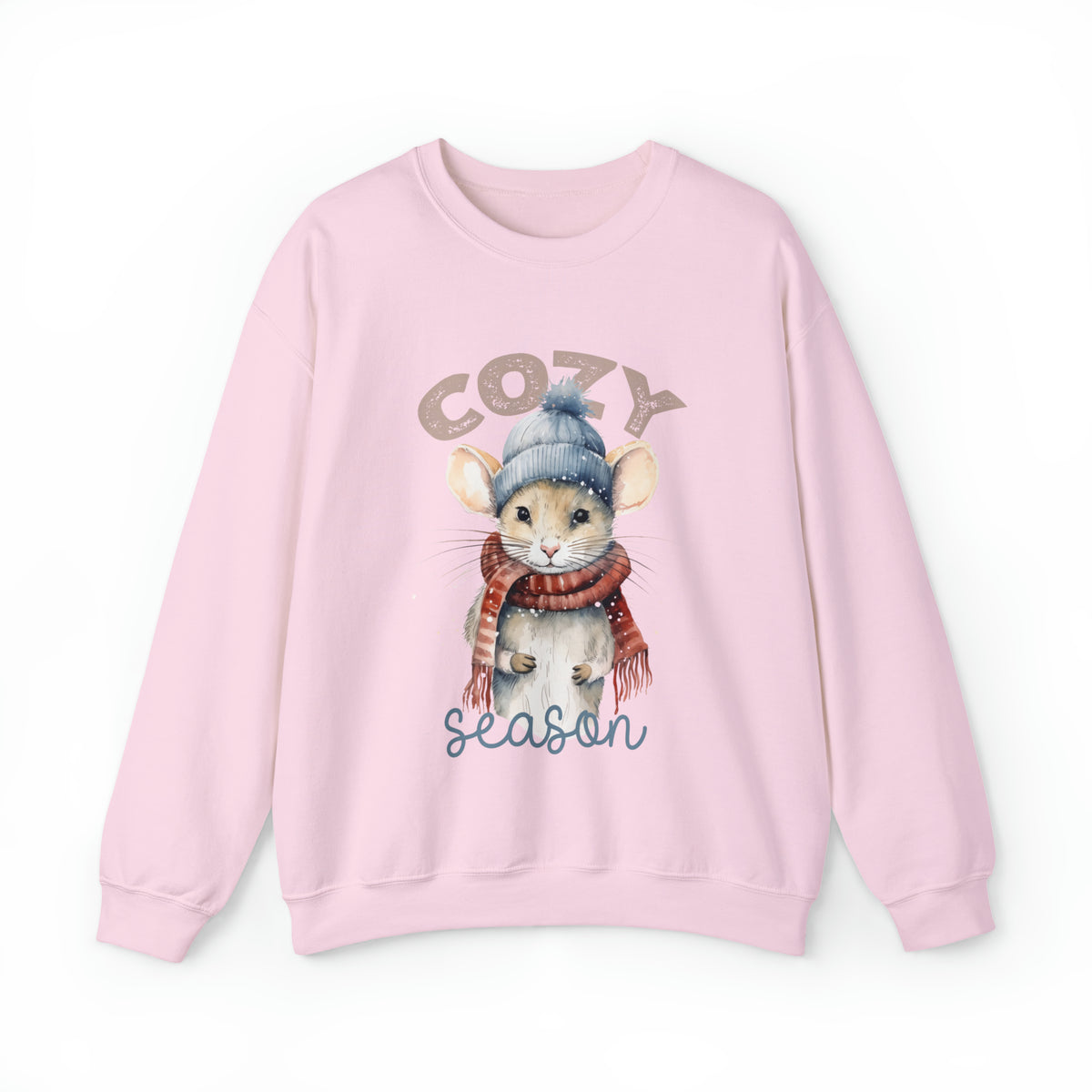 Cozy Season Cute Mouse Shirt | Cold Winter Scarf Shirt | Nature Lover Gift |  Unisex Crewneck Sweatshirt