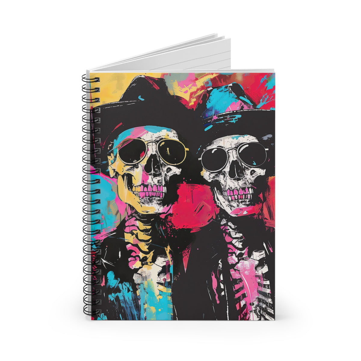 Neon Urban Art Halloween Journal | Expressionist Art Spiral Notebook | Halloween Gift