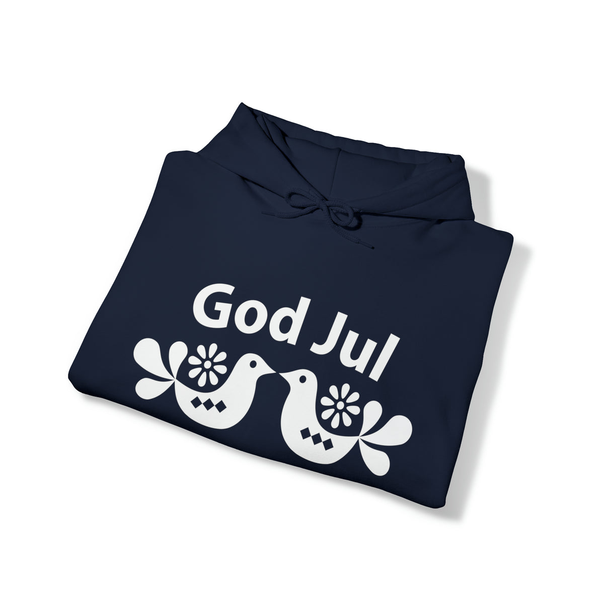 God Jul Swedish Christmas Folk Art Shirt | Scandi Nordic Christmas Gift | Unisex  Hooded Sweatshirt