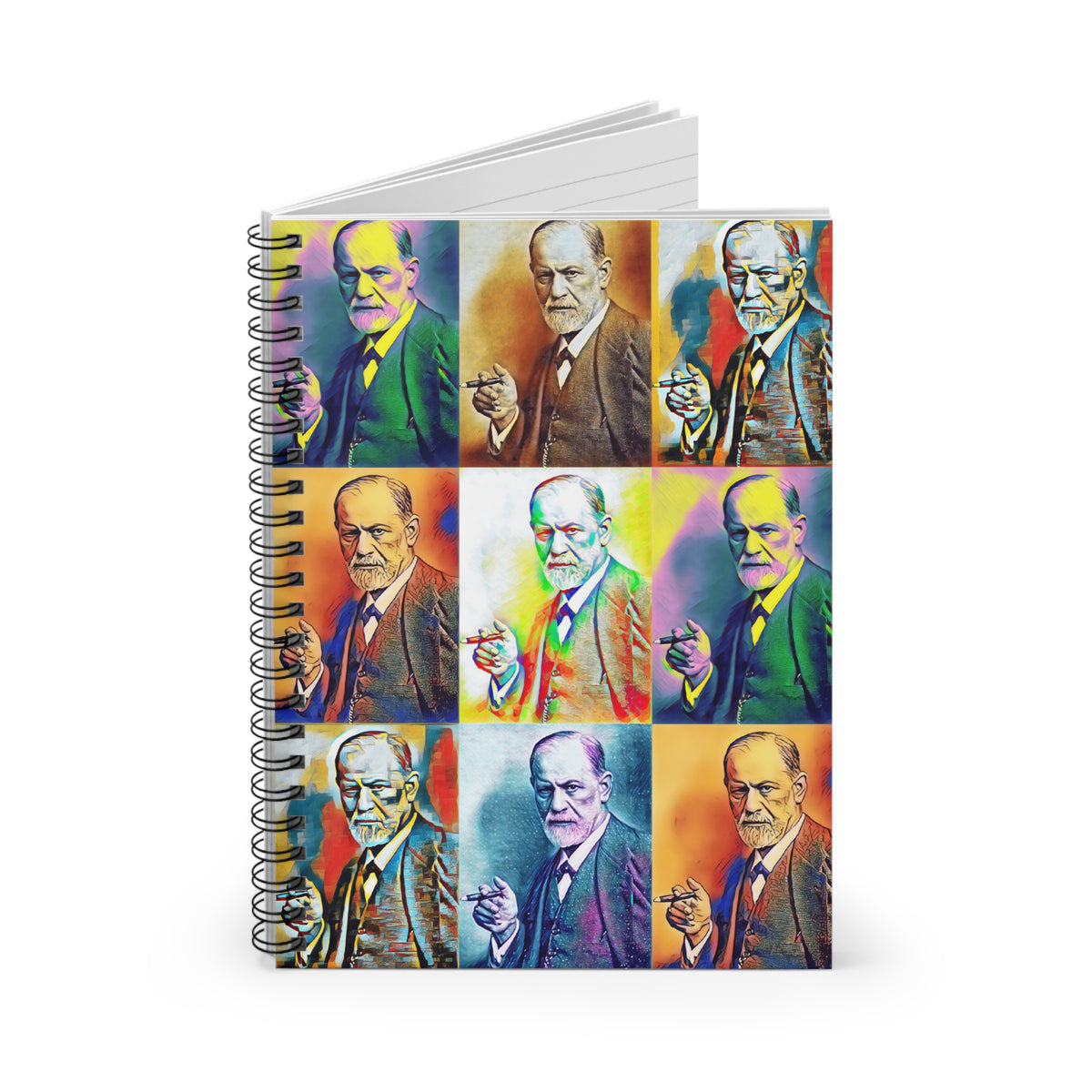 Freud Pop Art Spiral Journal Notebook | Sigmund Freud School Psychology Gift
