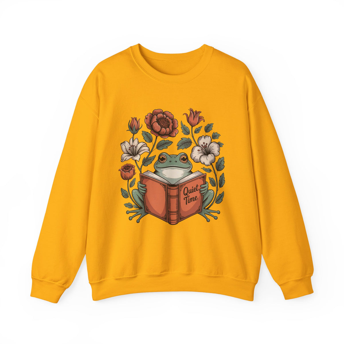 Cute Frog Bookish Shirt | William Morris Boho Reading Shirt | Unisex Crewneck Sweatshirt