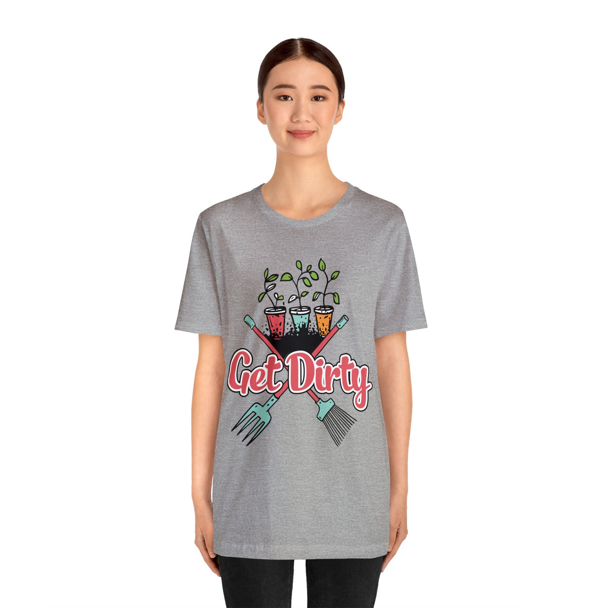 Get Dirty Plant Lady Funny Gardening Shirt | Plant Lover Gift | Unisex Jersey T-shirt
