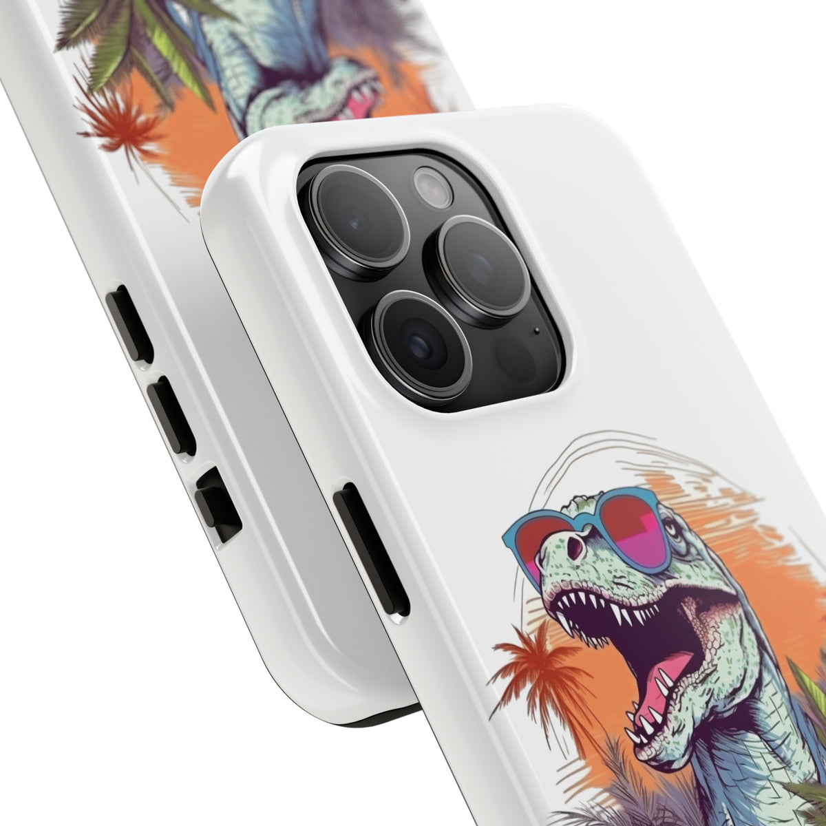 Beach Vibes T Rex iPhone Case | iPhone 15 14 13 12 11 Phone Case  | Summer Dinosaur Gifts | Tough Impact-resistant Phone Case