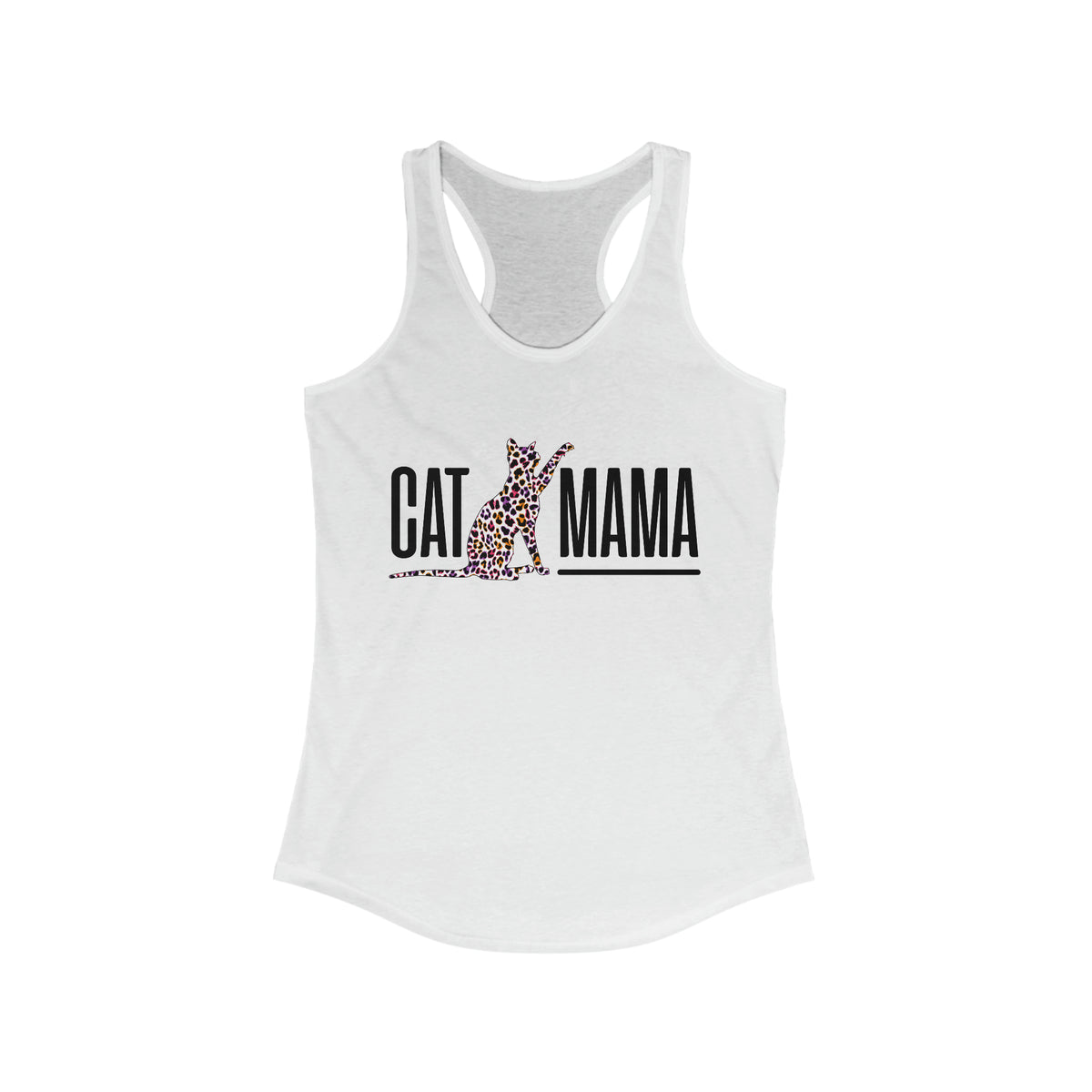 Cat Mama Leopard Print Mom Gift shirt | Mother's Day Gift | Women's Ideal Racerback Tank Top