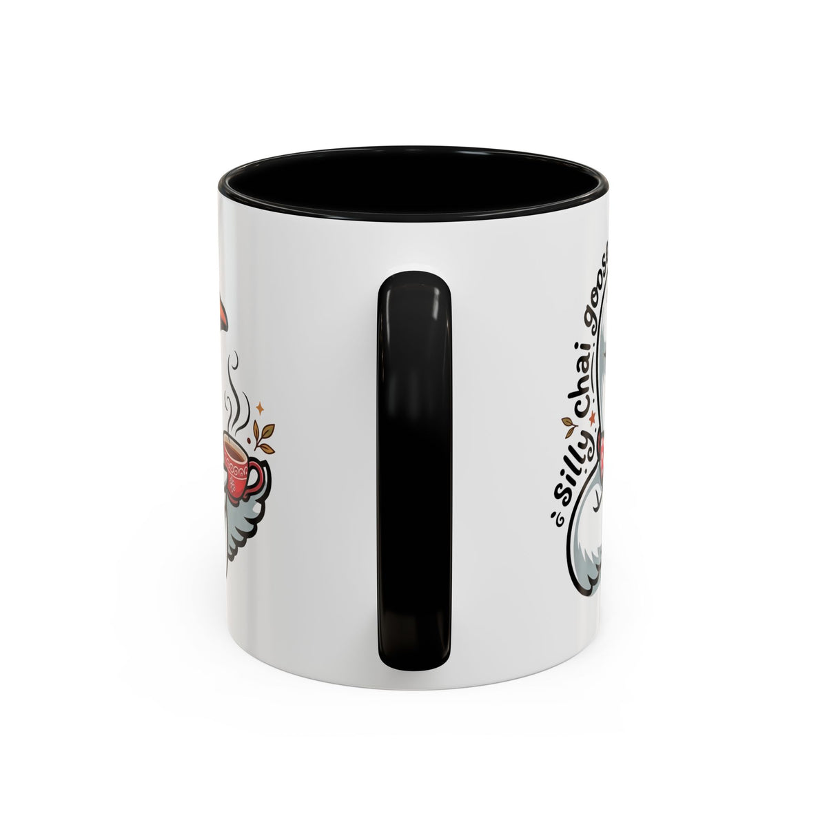 Silly Chai Goose Accent Mug | Funny Goose Meme Coffee Cup | Chai Tea Lover Gift | 11oz 15oz Red Black Mug