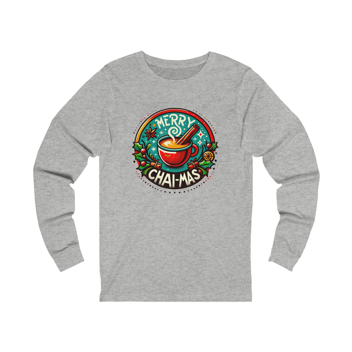 Merry Chai-mas Chai Lover Christmas Shirt | Chai Tea Gift | Christmas Chai | Unisex Jersey Long Sleeve T-shirt