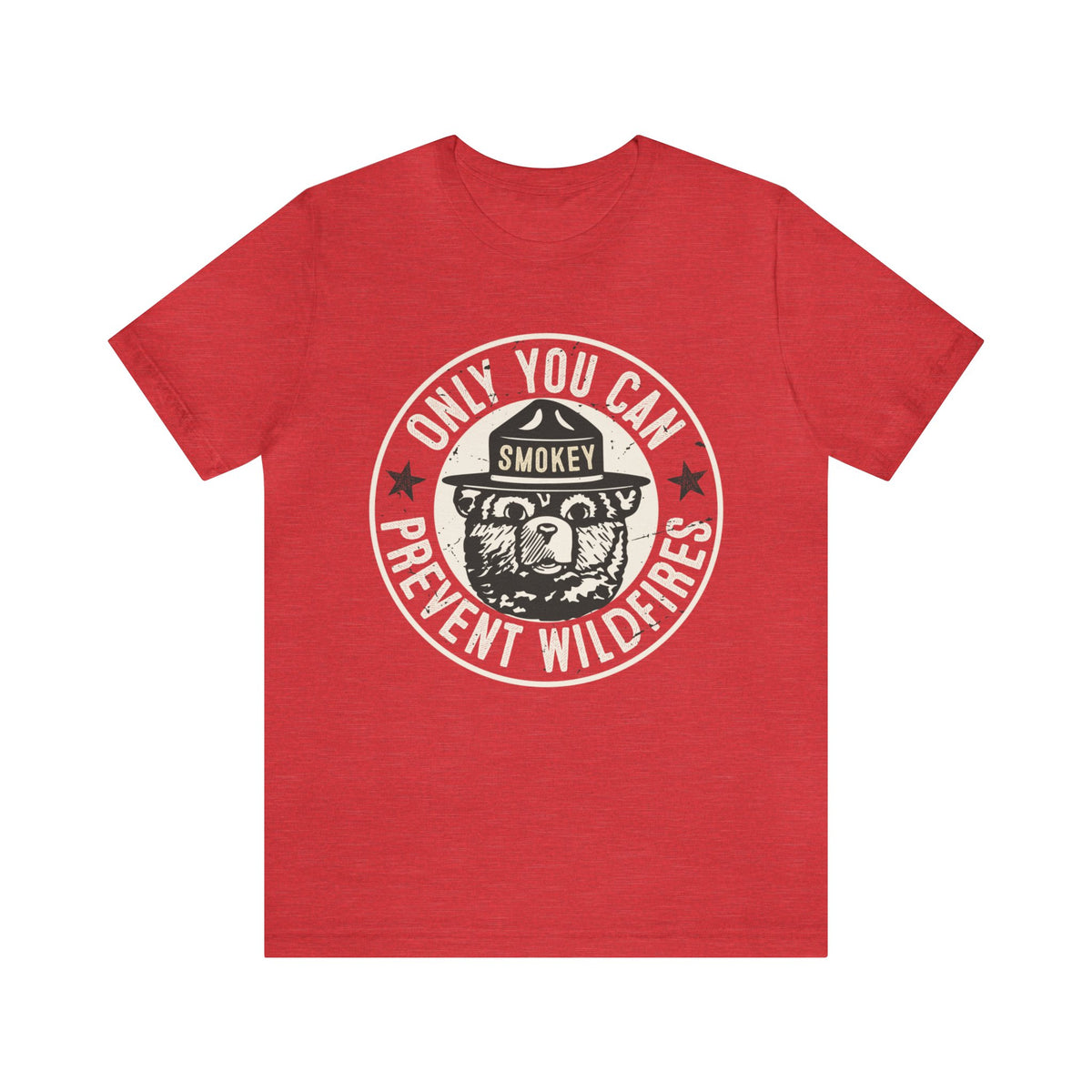 Smokey Bear Prevent Wildfire Camping Shirt | Bella Canvas Unisex Jersey T-shirt