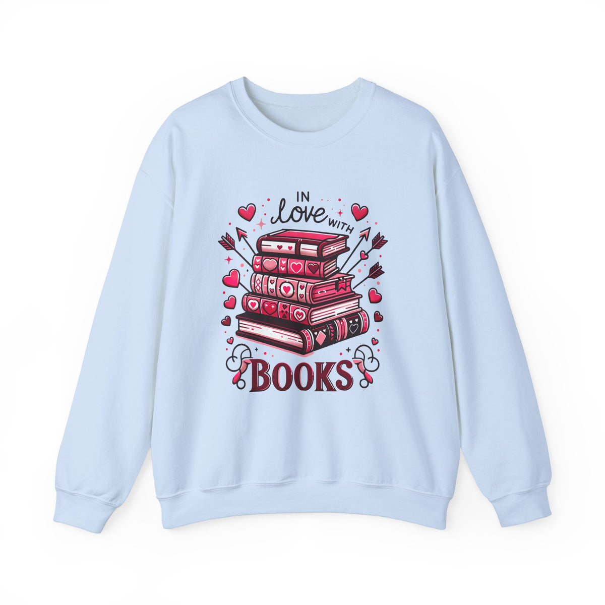 In Love With Books Valentines Sweatshirt | Cute Book Lover Shirt | Valentine Gift For Her | Unisex Crewneck Sweatshirt