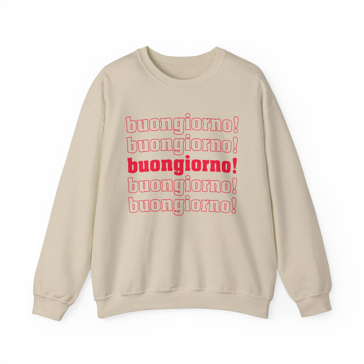 Buongiorno Good Morning Italian Phrase Shirt | Italy World Travel Gift | Unisex  Crewneck Sweatshirt