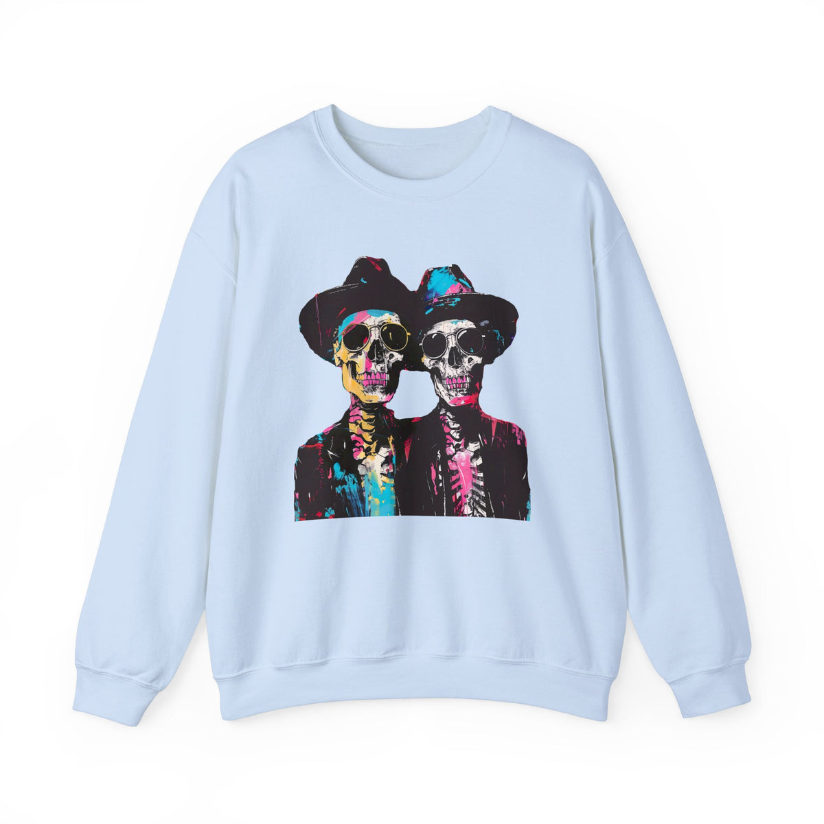 Neon Urban Art Halloween Skeleton Shirt | Expressionist Art Shirt | Unisex Crewneck Sweatshirt