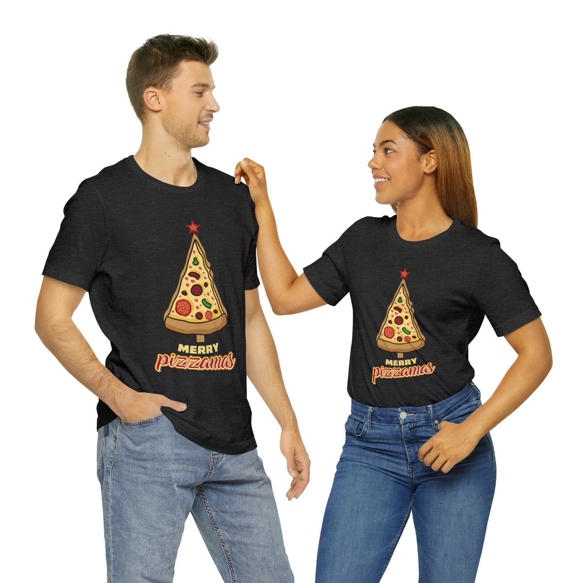 Merry Pizza Christmas Funny Shirt | Pizza Lover Gift | Unisex Jersey T-shirt