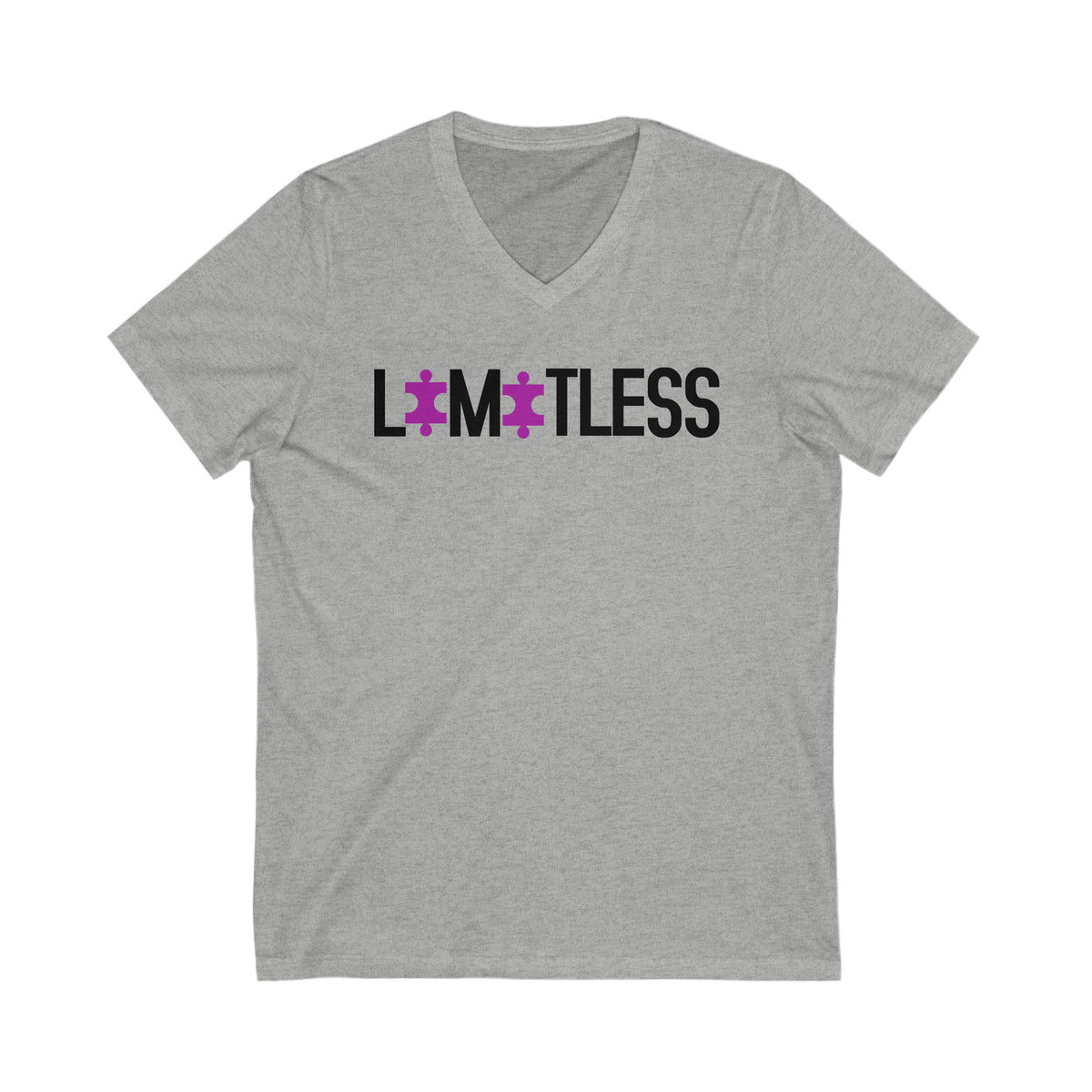 Limitless Autism Awareness Shirt | Autism Puzzle Piece Design | Unisex V-neck T-shirt