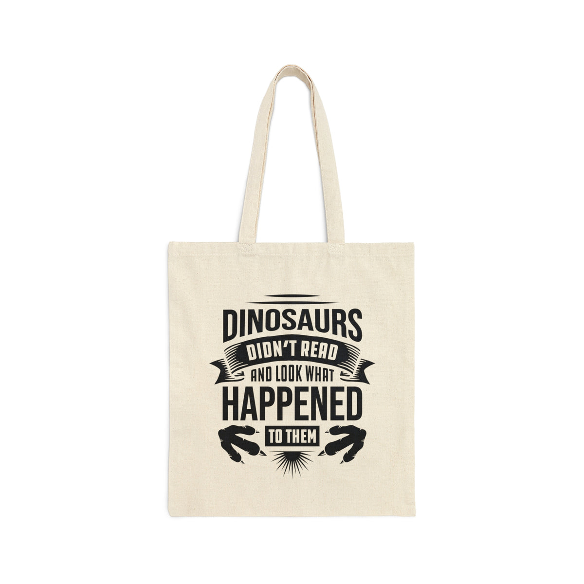 Dinosaurs Didn't Read Book Worm Reading Tote Bag | Library Gift Book Bag | Cotton Canvas Tote Bag