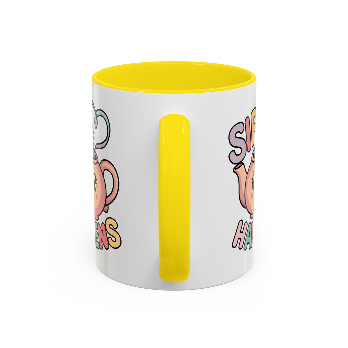 Sip Happens Karaii Tea Coffee Mug | Tea Lover Coffee Cup | 11 oz. Accent Colors Ceramic Coffee Mug