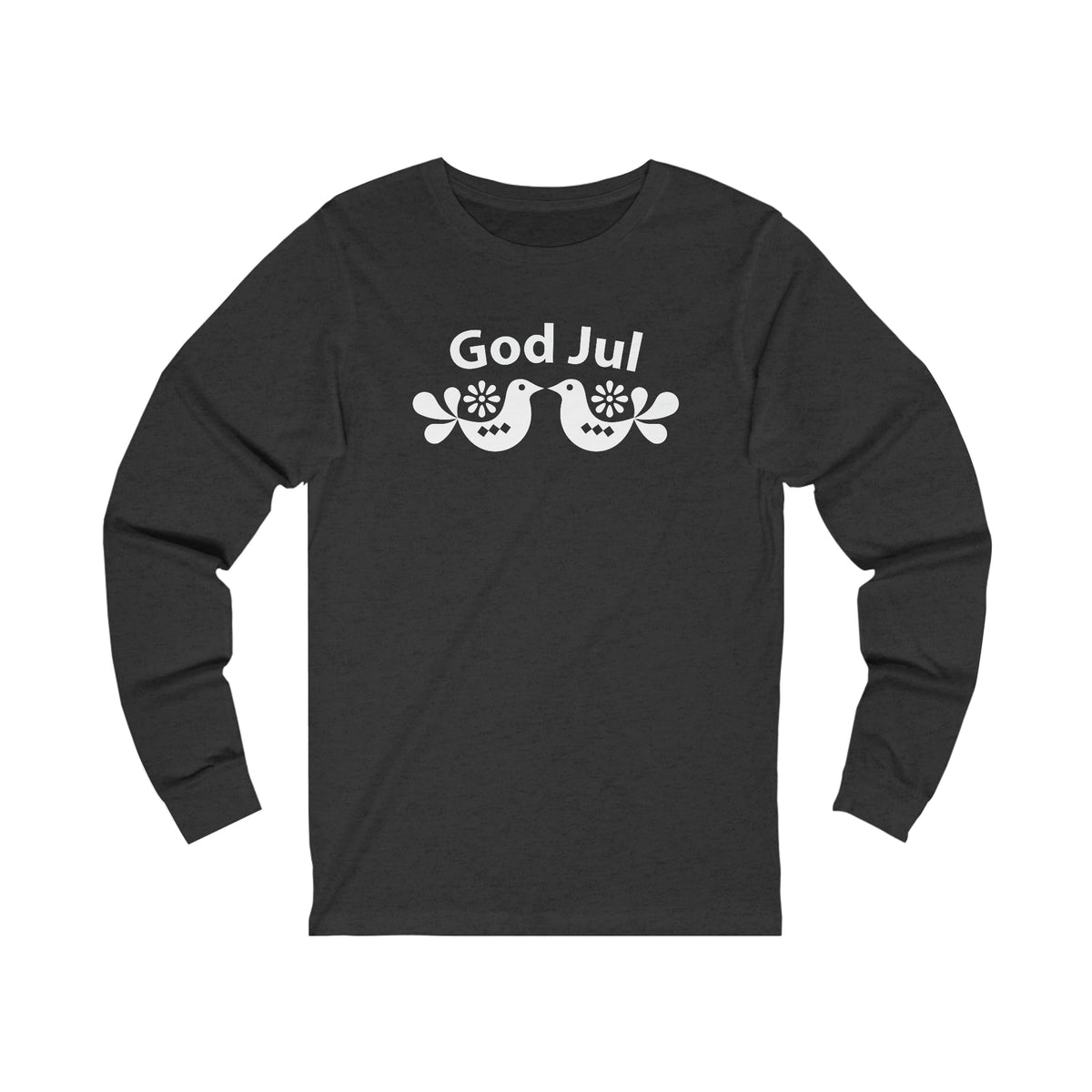 God Jul Swedish Christmas Folk Art Shirt | Nordic Scandi Christmas Gift  | Unisex Jersey Long Sleeve T-shirt