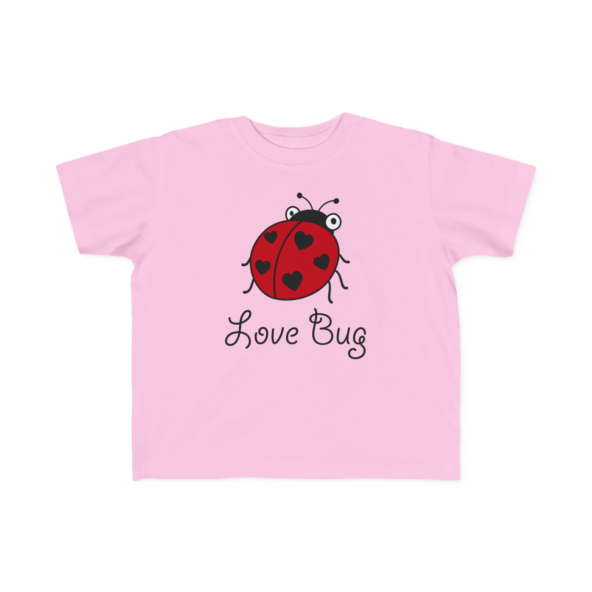 Love Bug Lady Bug Valentine's Day Shirt | Ladybug Nature Gift | Kid's Toddler Fine Jersey T-shirt