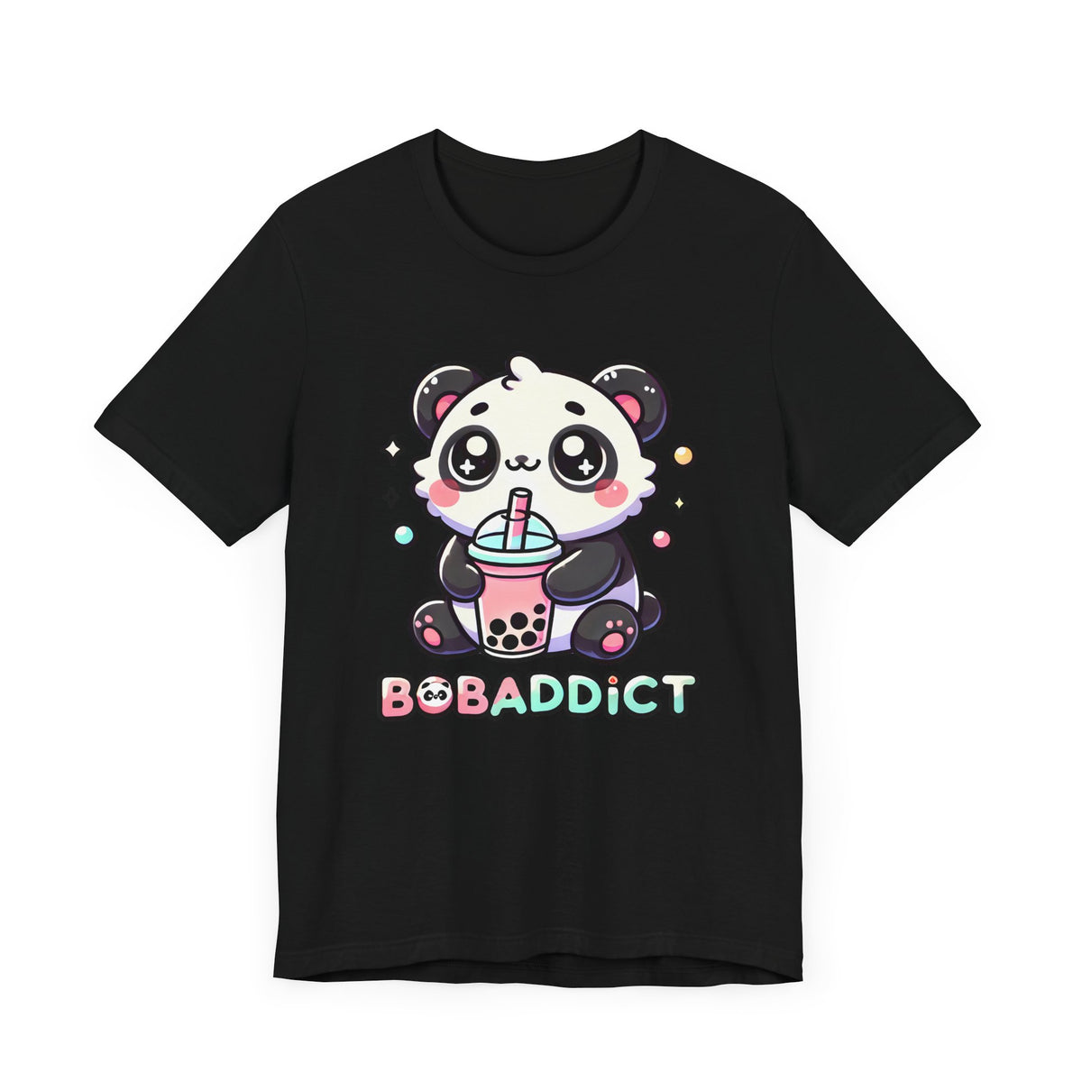 Boba Addict Cute Panda Bear Boba Tea Shirt | Kawaii Boba Shirt | Bubble Tea Lover Shirt  | Unisex Jersey T-shirt