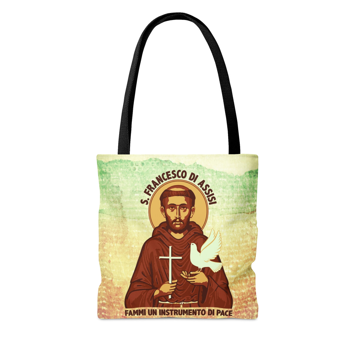 St Francis of Assisi Prayer Tote | Saint Francis Catholic Gift | Boxed Bottom Tote Bag