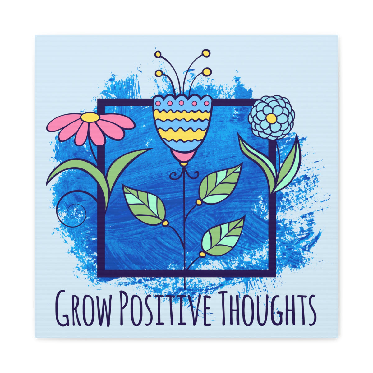 Positive Thoughts School Psychologist Wall Art | Mindfulness Psychology Gift  | Canvas Gallery Wraps Home Decor