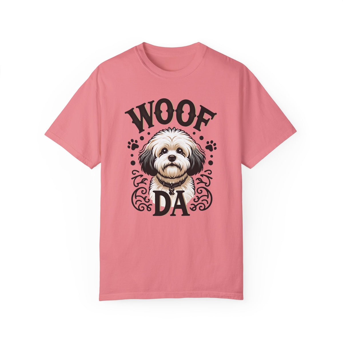Woof Da Minnesota Dog Lover Shirt | Bichon Frisé Spaniel  Mix | Uff Da Norwegian Gift | Unisex Garment-Dyed T-shirt