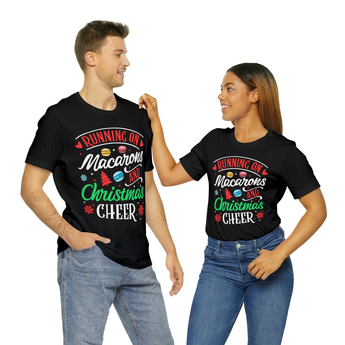 Macarons & Christmas Cheer Baking Shirt | Cookie Baking Gifts | Unisex Jersey T-shirt