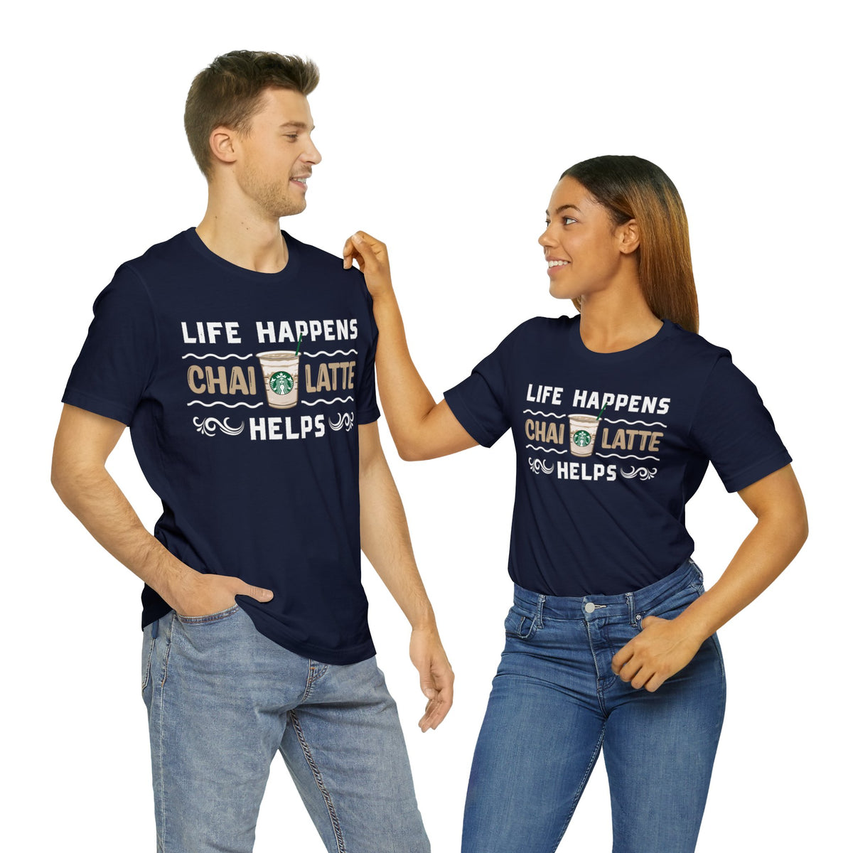 Life Happens Chai Latte Helps Tea Shirt | Tea Lover Gift | Unisex Jersey T-shirt