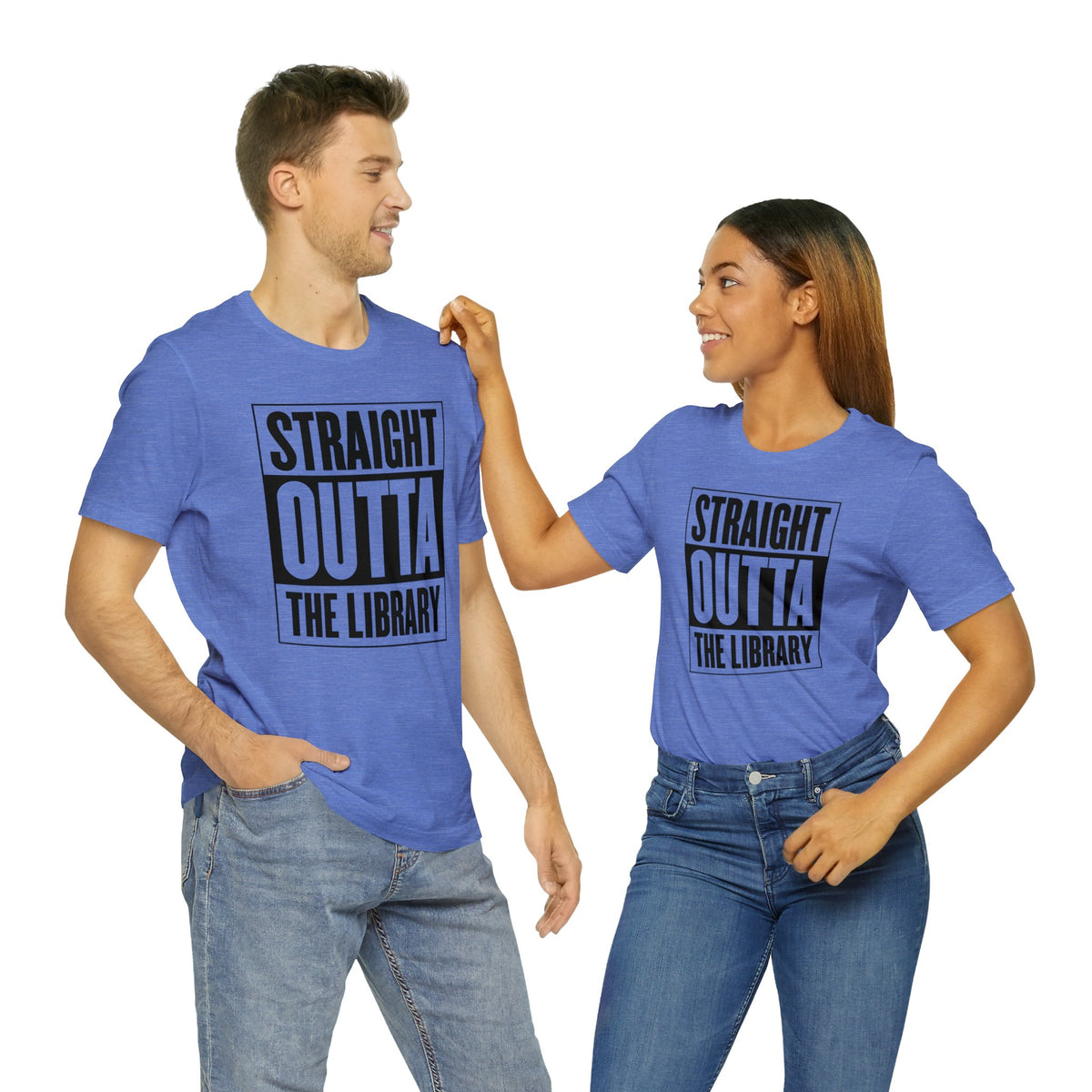 Library Book Worm Gift | Book Lover Library Shirt | Straight Outta Library Librarian Shirt | Unisex Jersey T-shirts