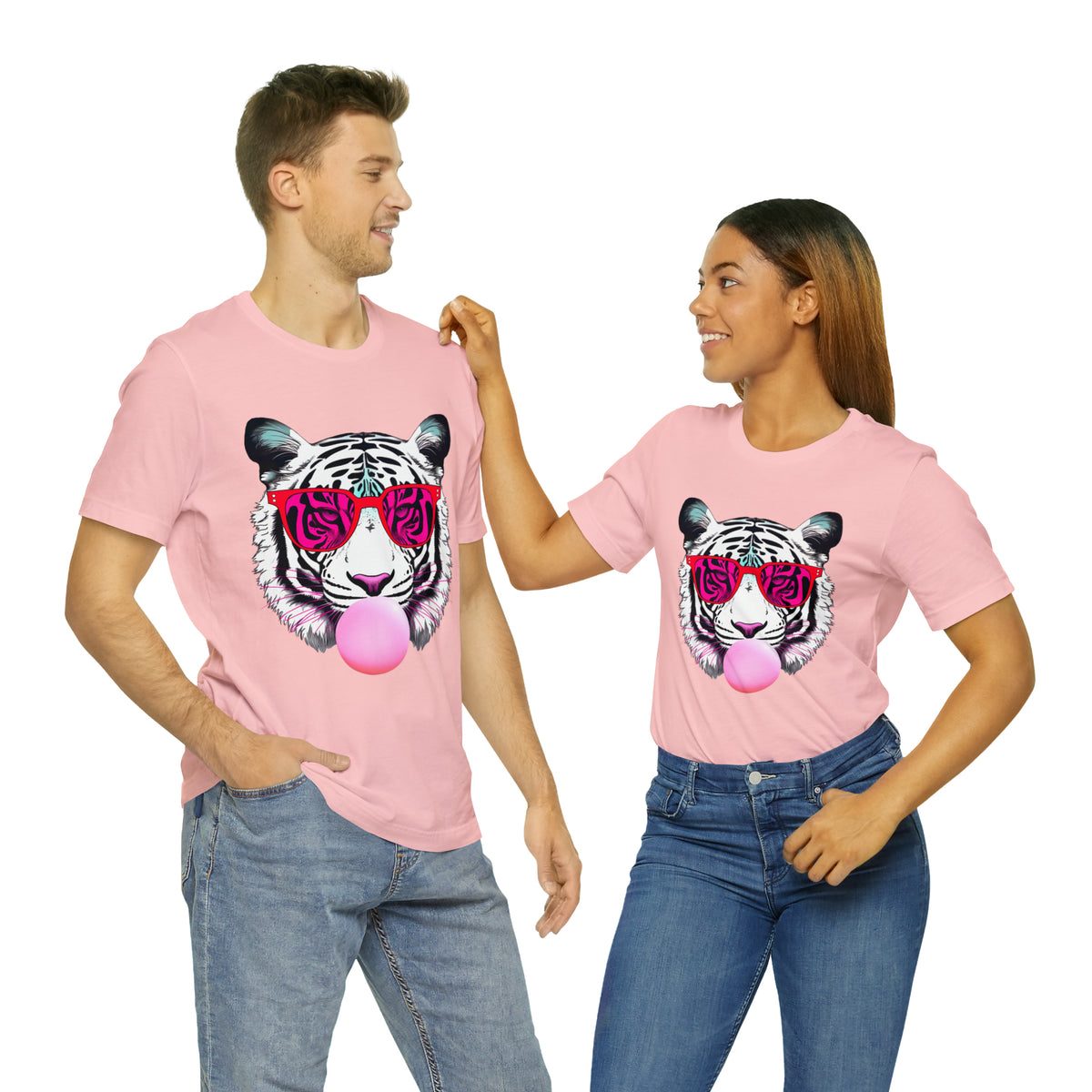 Bubblegum Pink Tiger Shirt | Tiger Face Shirt | Pop Art Shirt | Gift for Animal Lover Summer Shirt | Unisex Jersey T-shirt