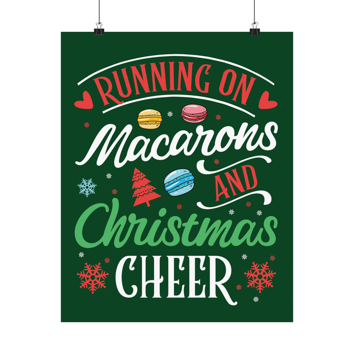 Macarons & Christmas Cheer Baking Wall Art Print| Cookie Baking Gifts | Premium Matte Art Print Home Decor