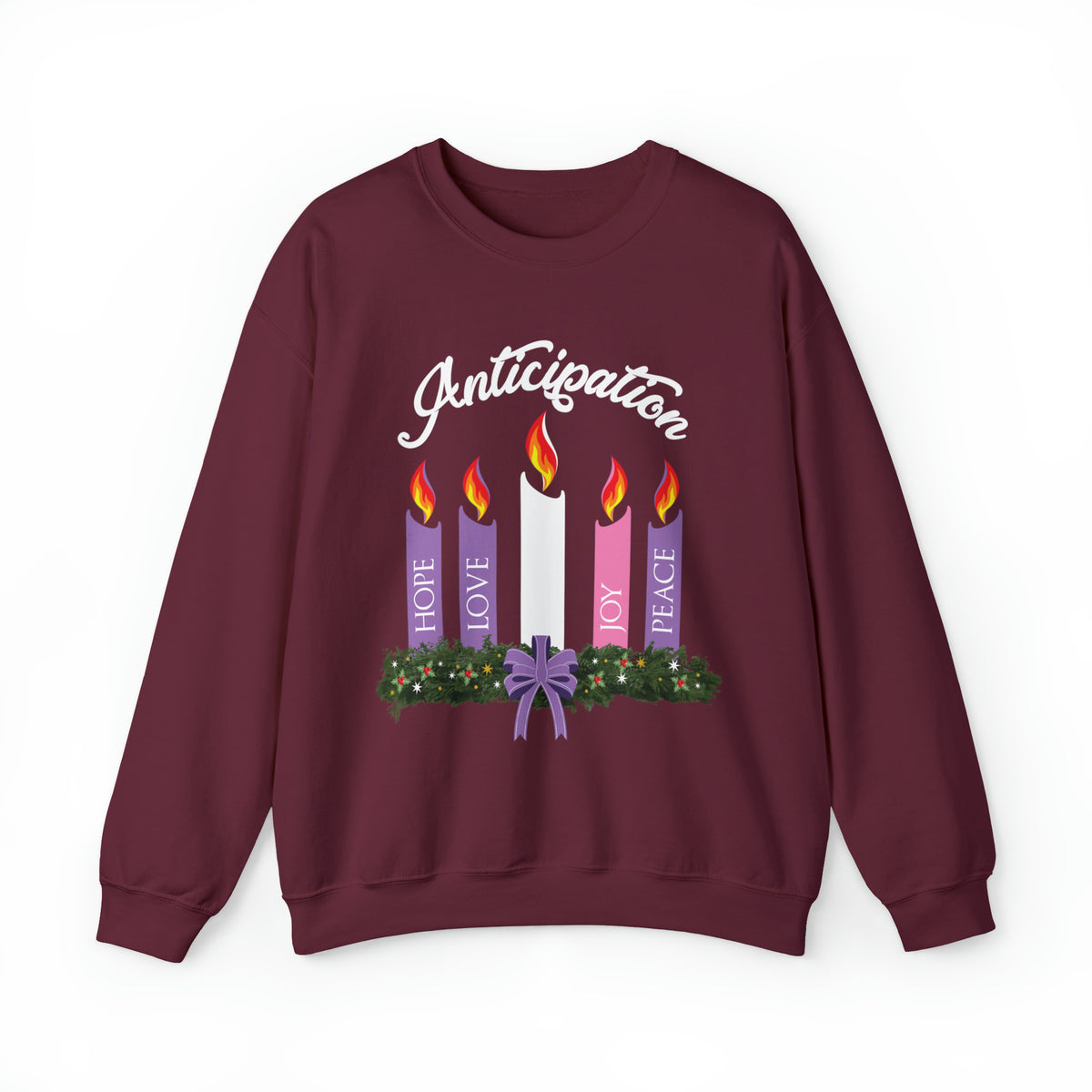 Advent Wreath Candles Christian Shirts | Advent Christmas Gifts | Unisex Crewneck Sweatshirt