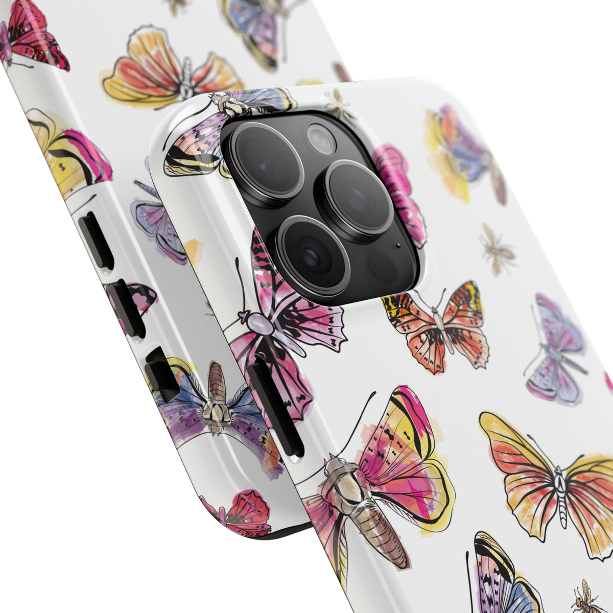 Cute Butterfly Print iPhone 15 14 13 12 11 Case | Pink Butterflies Nature Gift | Tough Phone Case