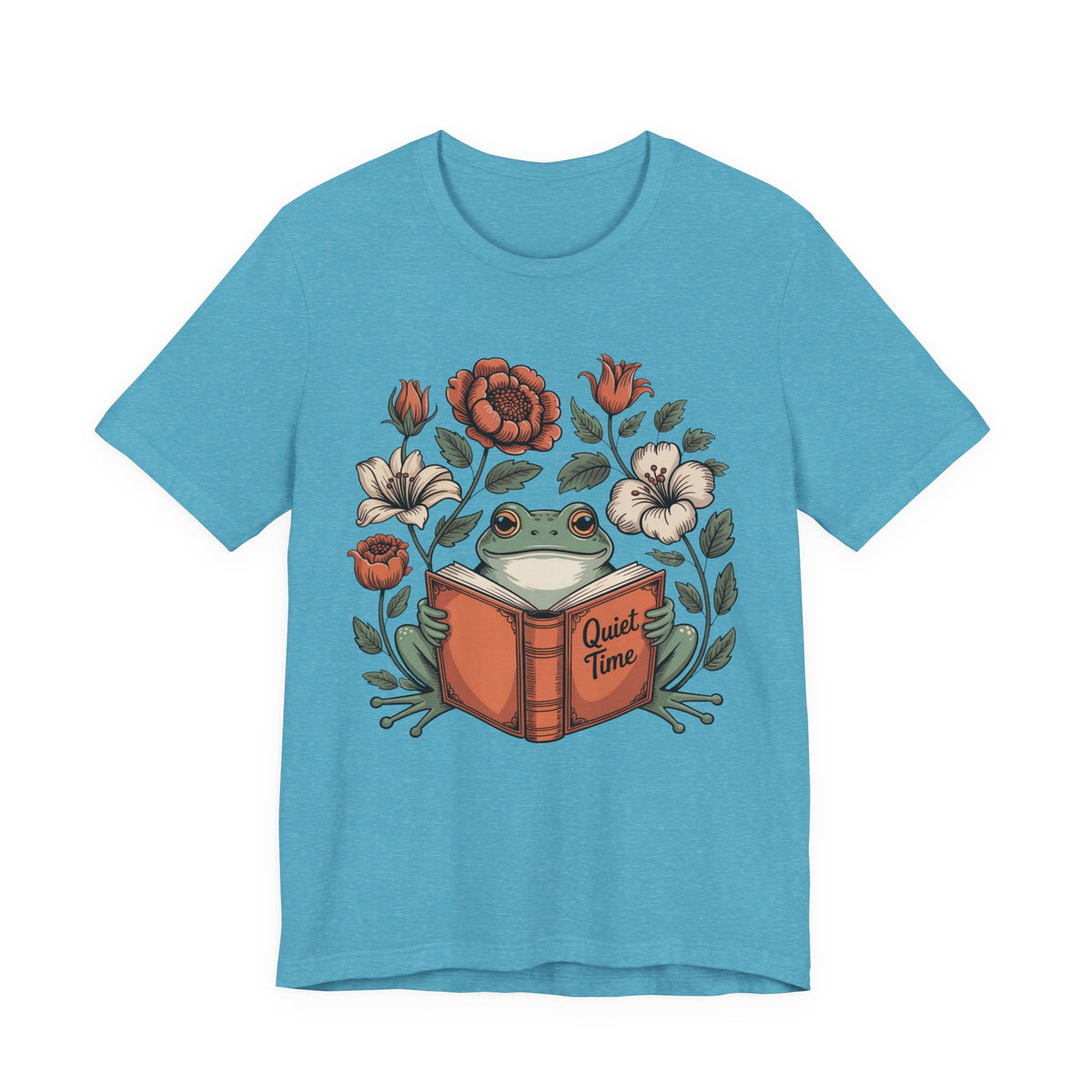 Cute Frog Bookish Shirt | William Morris Boho Reading Shirt | Unisex Jersey T-shirt