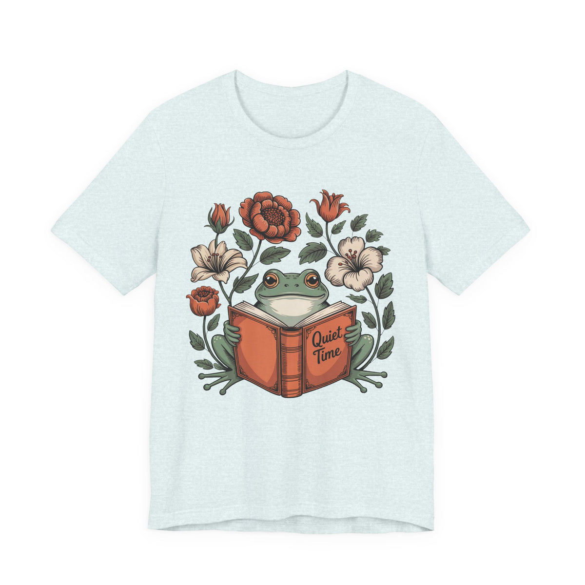 Cute Frog Bookish Shirt | William Morris Boho Reading Shirt | Unisex Jersey T-shirt