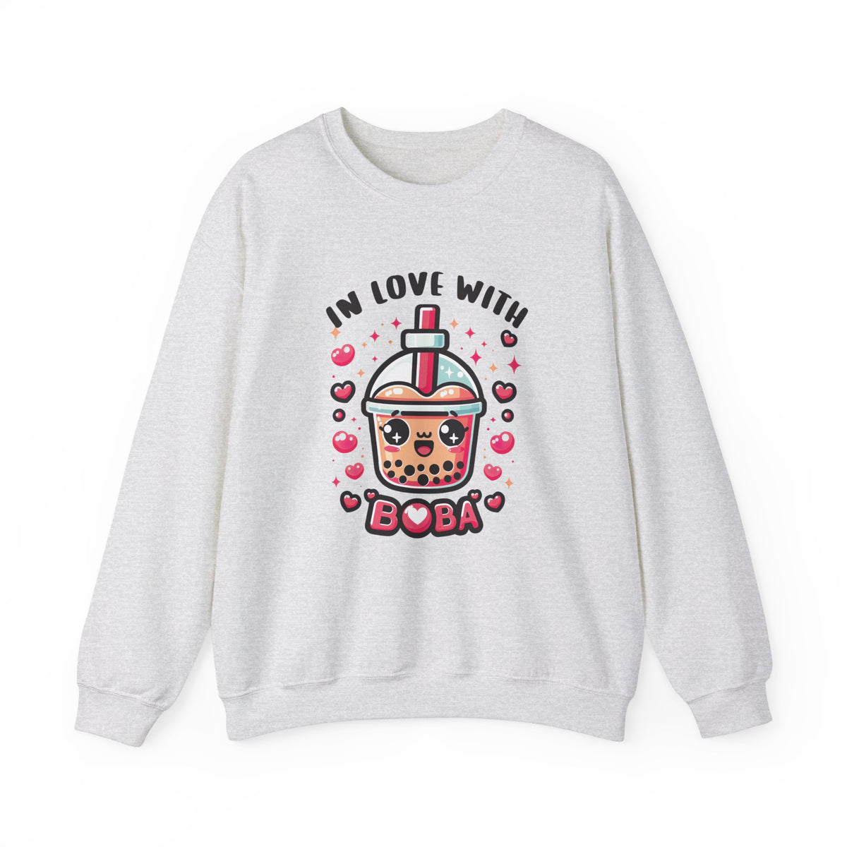 In Love With Boba Tea Lover Kawaii Shirt |  Cute Kawaii Valentine's Day Gift for Her | Unisex Crewneck Sweatshirt
