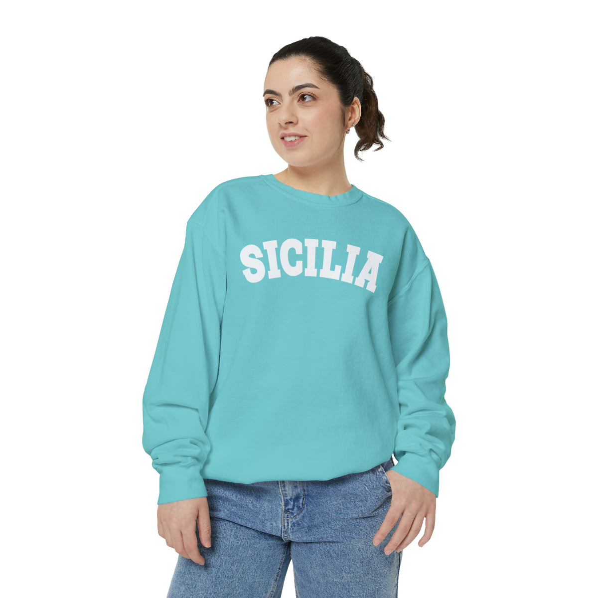 Sicilia College Style Italian Shirt | Sicily Italy Italian Gift | Unisex Garment-Dyed Sweatshirt